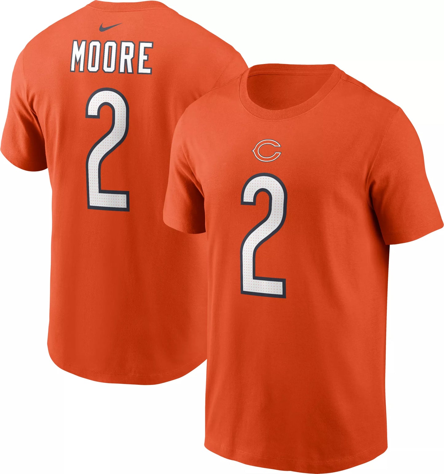 Men's Nike DJ Moore Orange Chicago Bears Name & Number T-Shirt