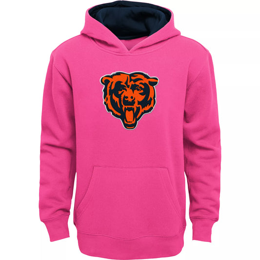 Youth Chicago Bears Prime Pink Pullover Fleece Hoodie