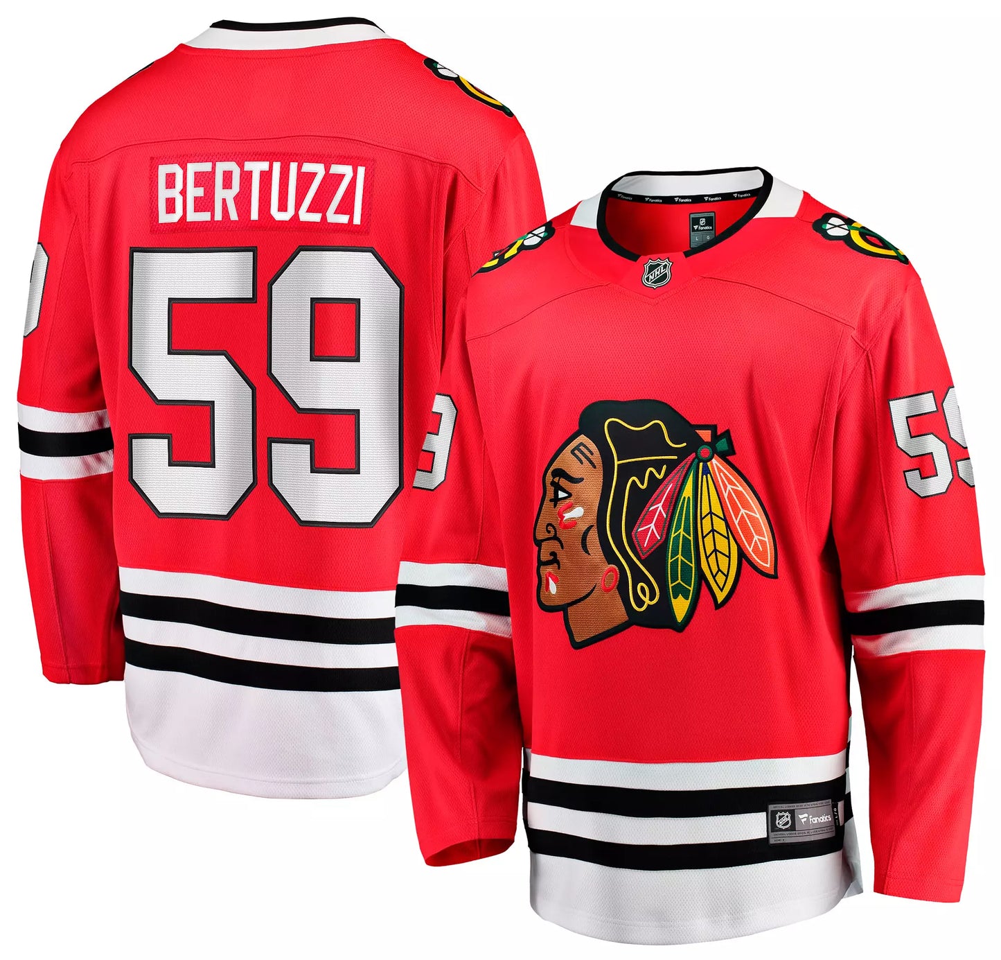 Men's Tyler Bertuzzi Chicago Blackhawks Red Home Fanatics Breakaway Premium Replica Jersey