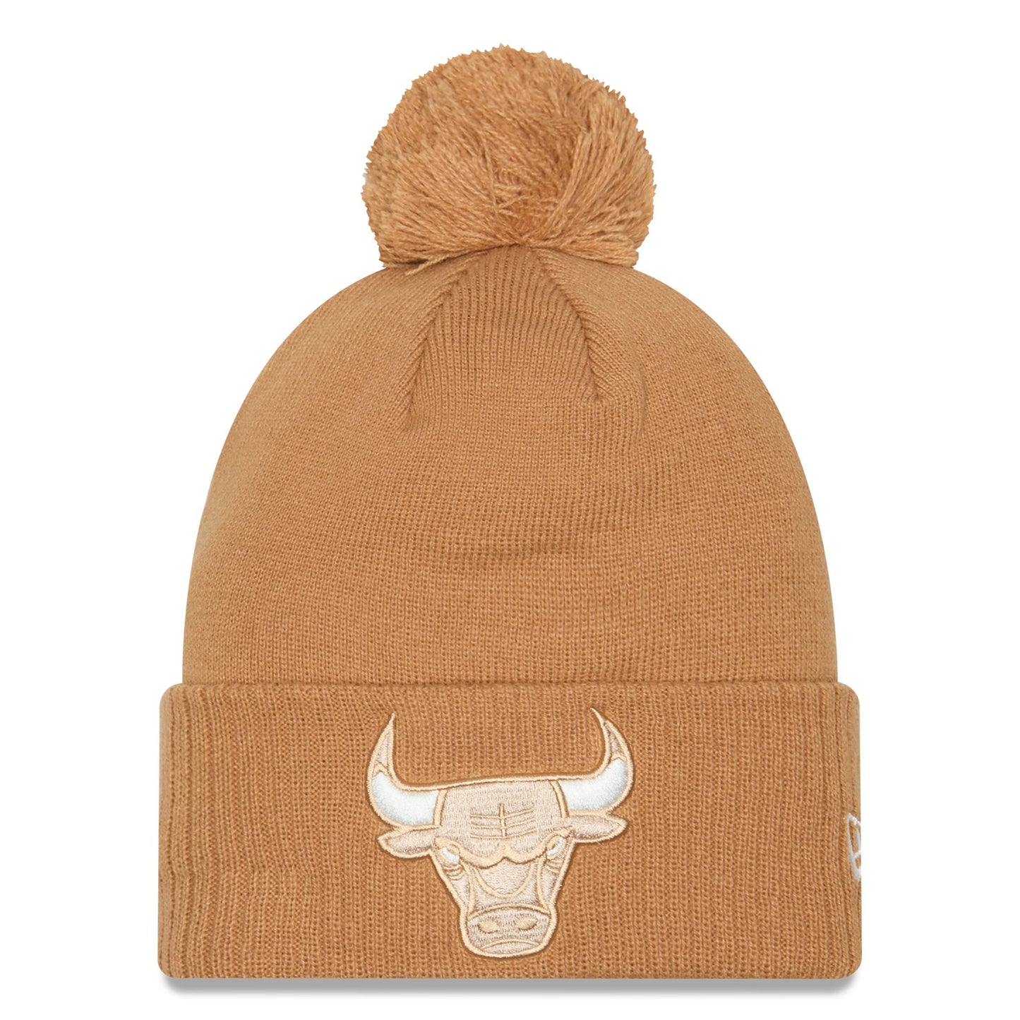 Chicago Bulls 2024 NBA City Edition New Era Wheat Cuffed Pom Knit Hat