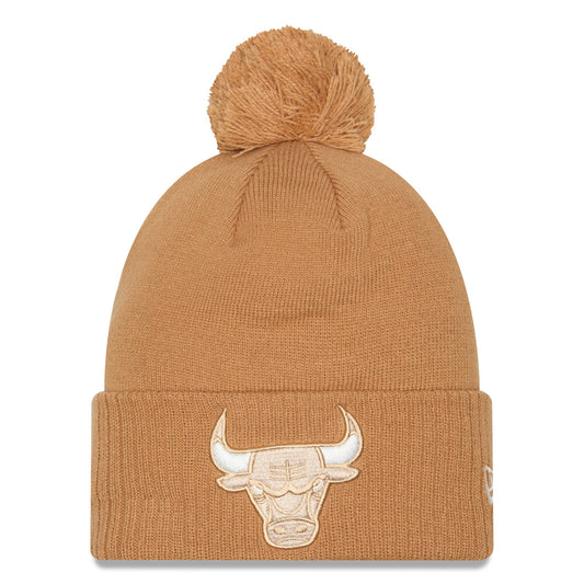 Chicago Bulls 2024 NBA City Edition New Era Wheat Cuffed Pom Knit Hat