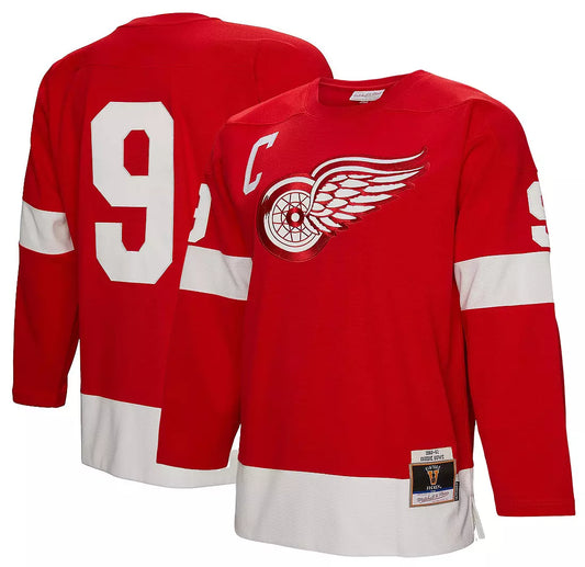 Mitchell & Ness Men's Detroit Red Wings Gordie Howe #9 1960 Red Power Play Vintage Replica Jersey - Pro Jersey Sports