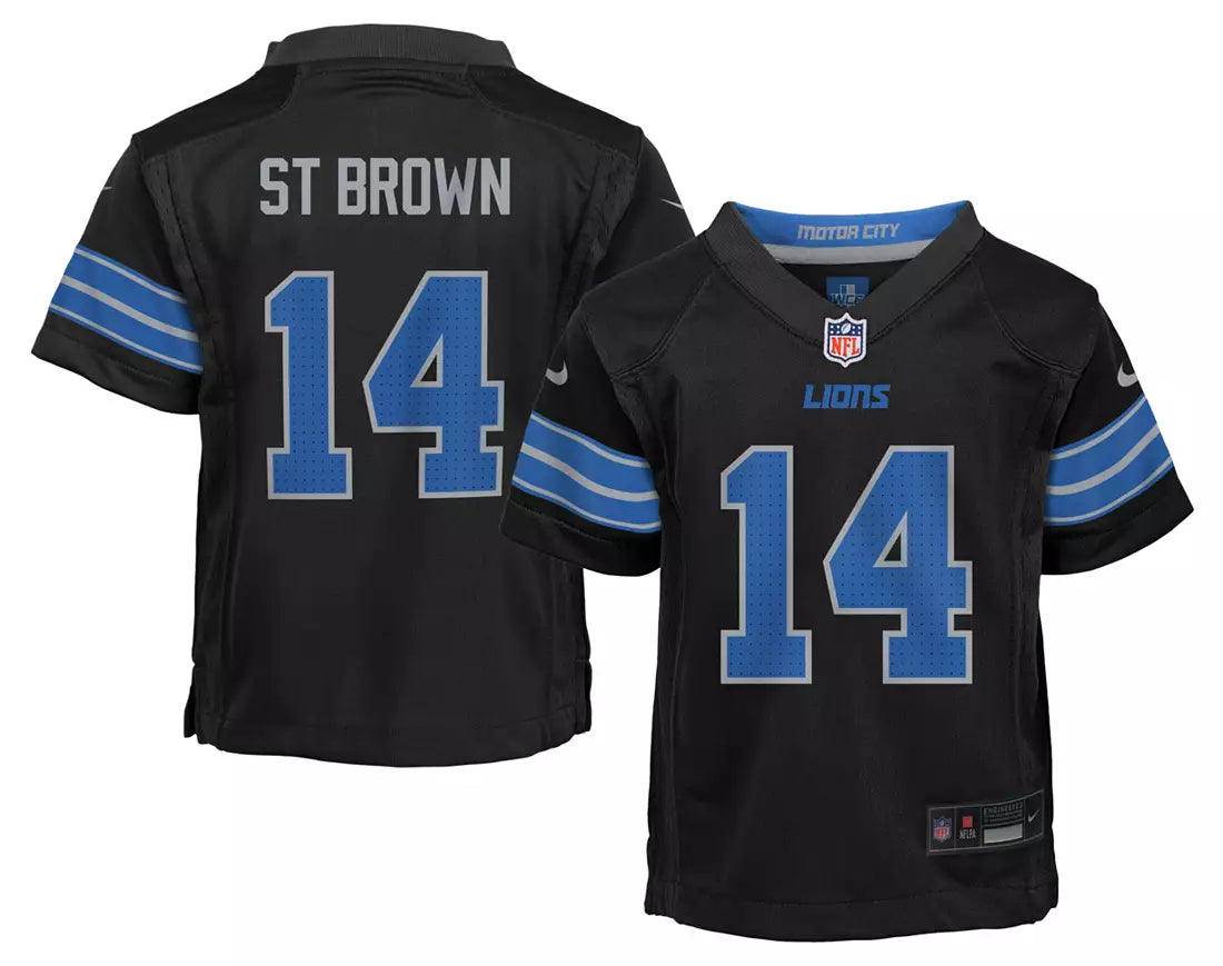 Kids Amon-Ra St. Brown Detroit Lions Black Child Nike Replica Jersey - Pro Jersey Sports