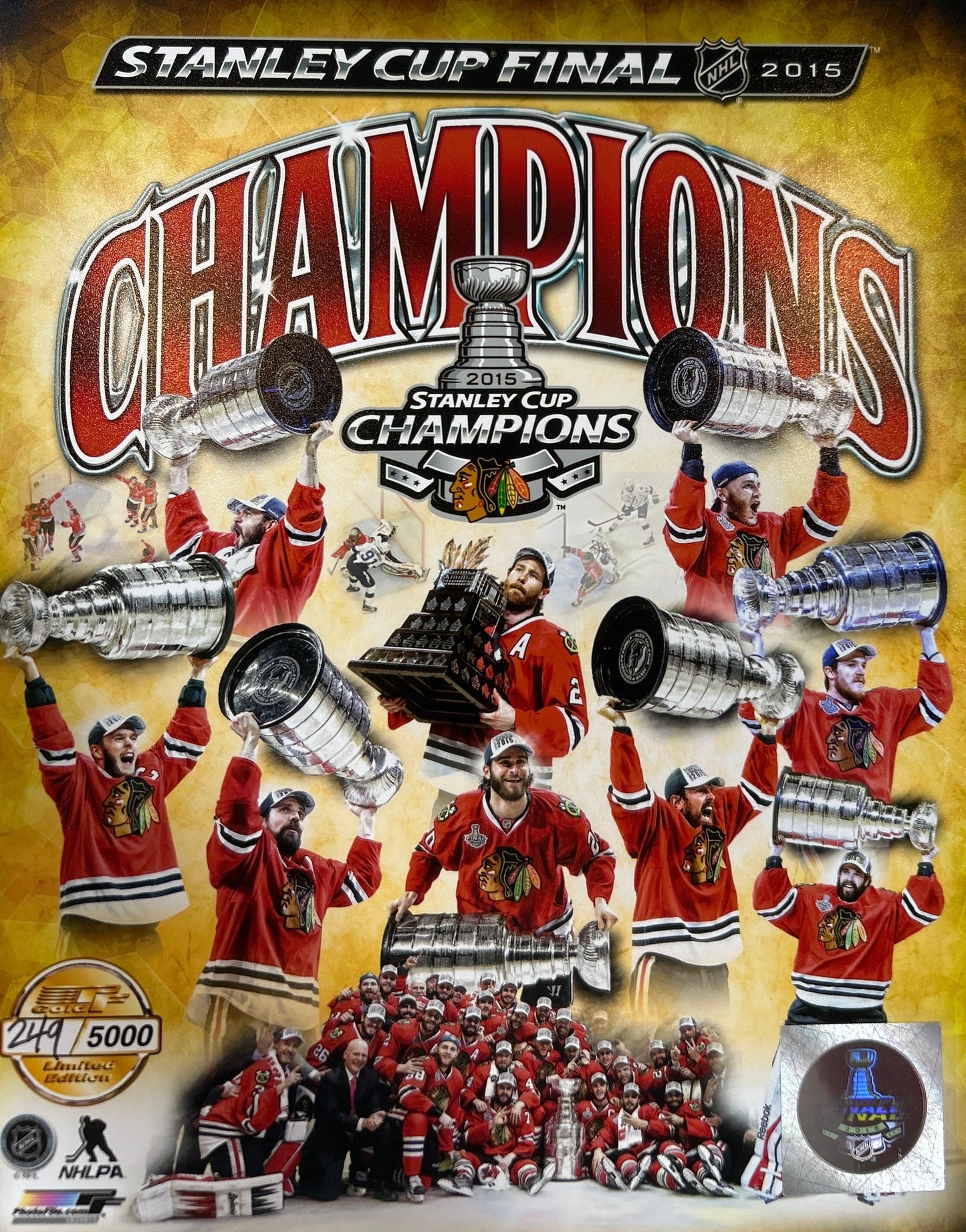Chicago Blackhawks 2015 Stanley Cup Champions Limited Print Team Collage Photo (8X10)