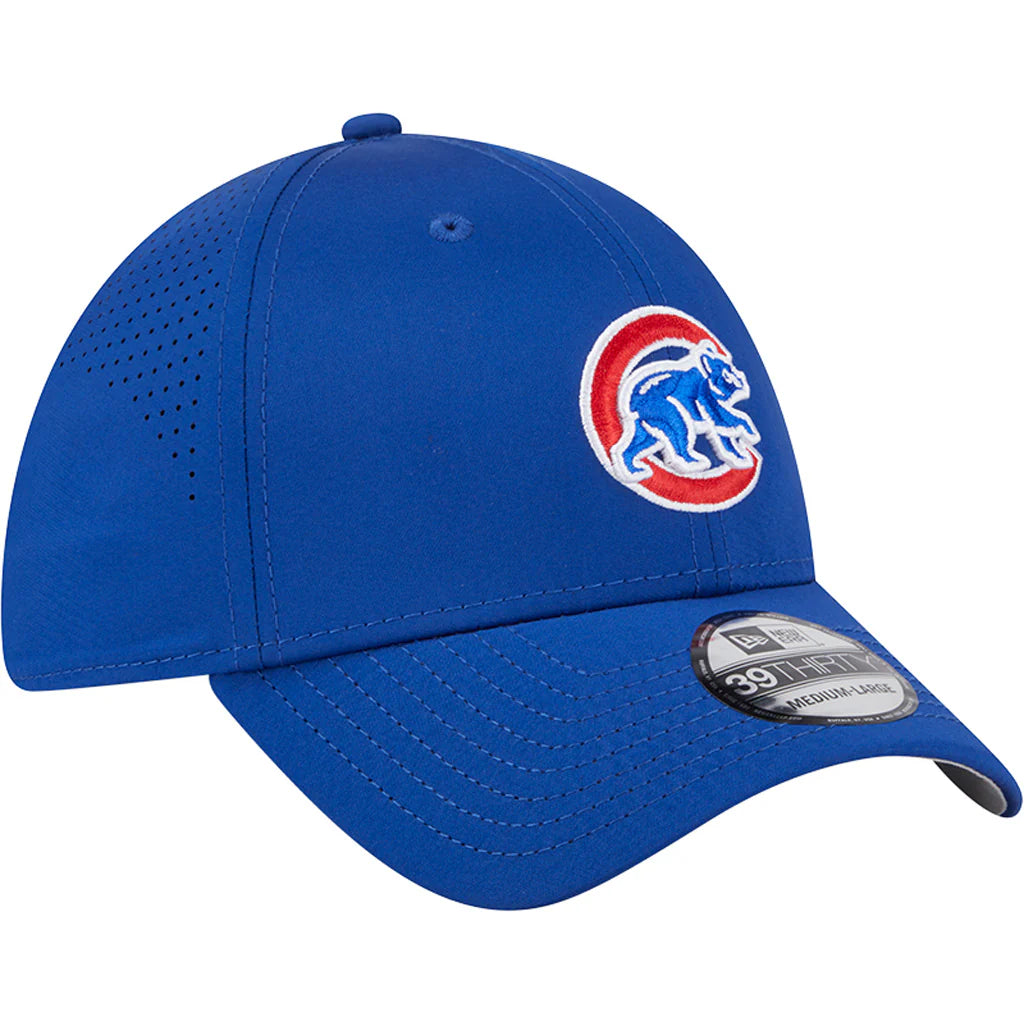 MLB Chicago Cubs New Era Mid Perf 39THIRTY Flex Fit Hat - Blue