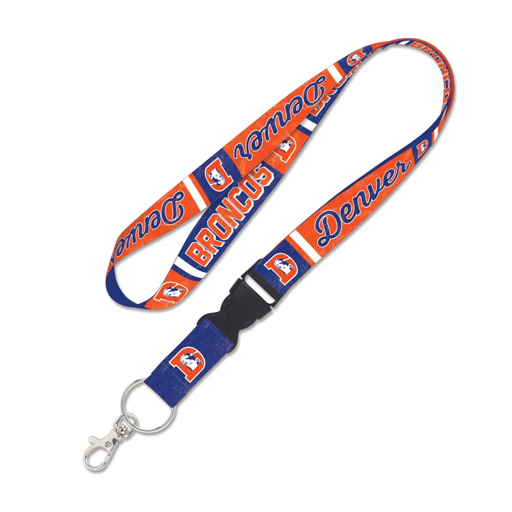 Denver Broncos Throwback Double Sided Lanyard With Detachable Buckle By Wincraft - Pro Jersey Sports