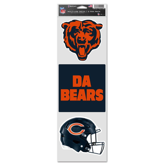 Chicago Bears 3-Pack 3.75X12" Fan Decal Decal By Wincraft