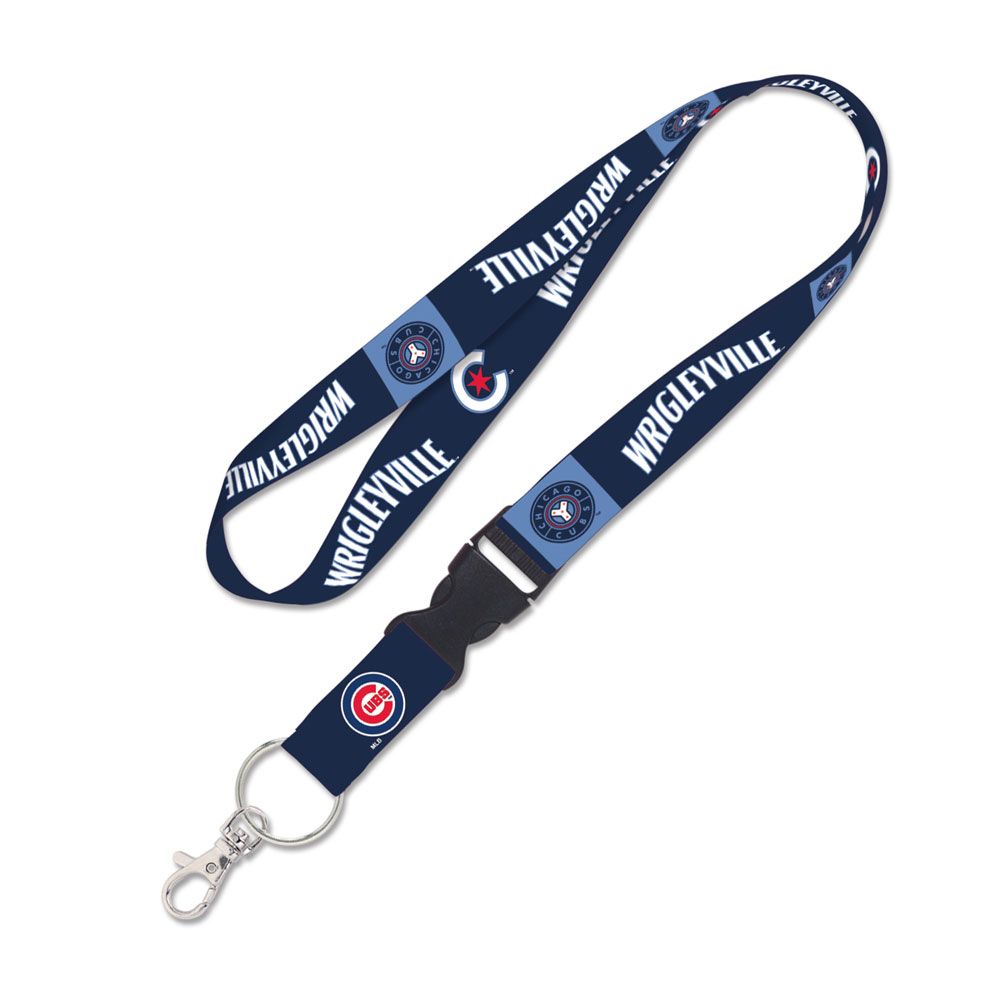 Chicago Cubs Wrigleyville City Connect 1" Lanyard With Detachable Buckle