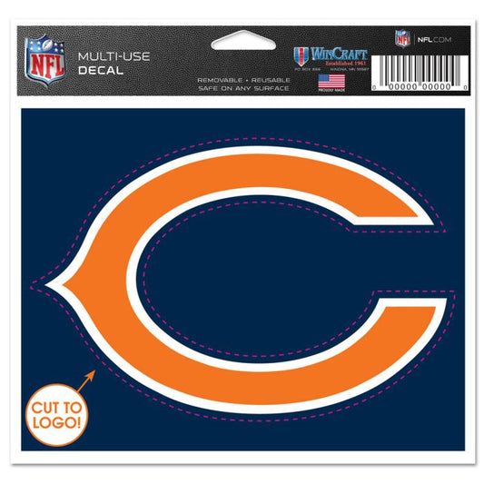 Chicago Bears 5X6 Cut To Logo Multi Use Decal By Wincraft
