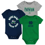 NCAA Notre Dame Fighting Irish Newborn 3 Pack Creeper Set - Pro Jersey Sports
