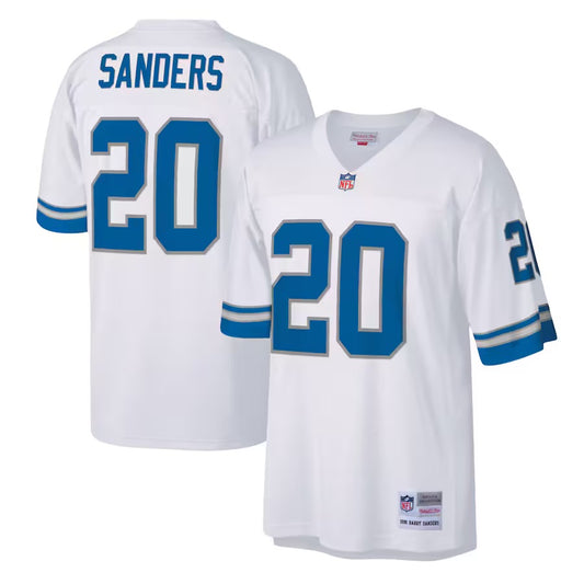 Mens Detroit Lions Barry Sanders Mitchell & Ness White Legacy Replica Jersey - Pro Jersey Sports