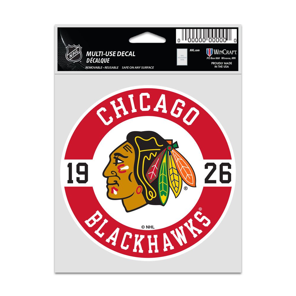 Chicago Blackhawks 3.75X5 Circle Multi Use Decal By Wincraft