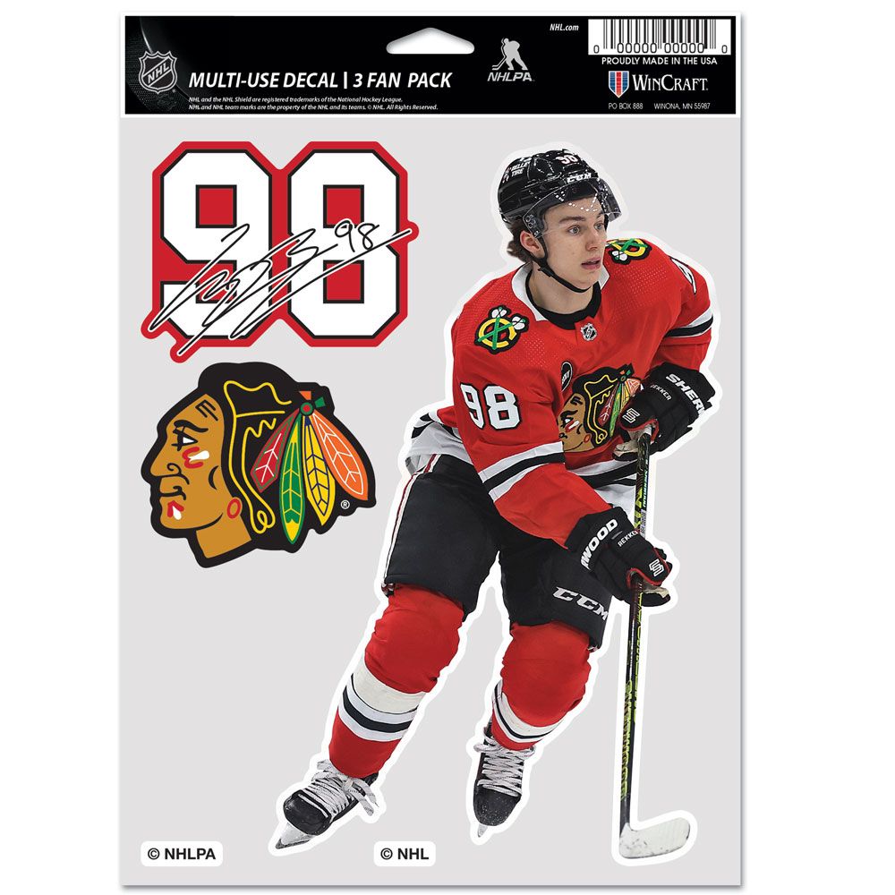 Chicago Blackhawks Connor Bedard 3-Pack Multi-Use Decal By Wincraft