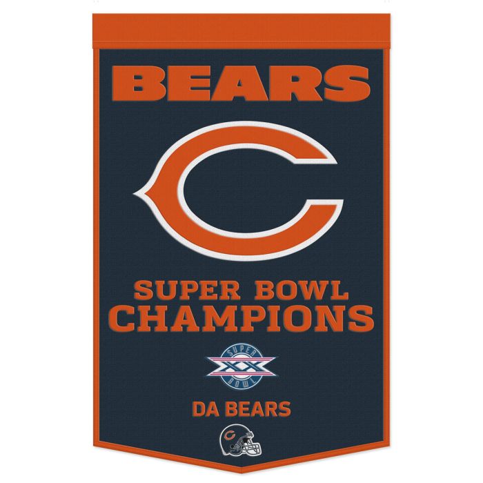Chicago Bears 24X38 Wool Banner