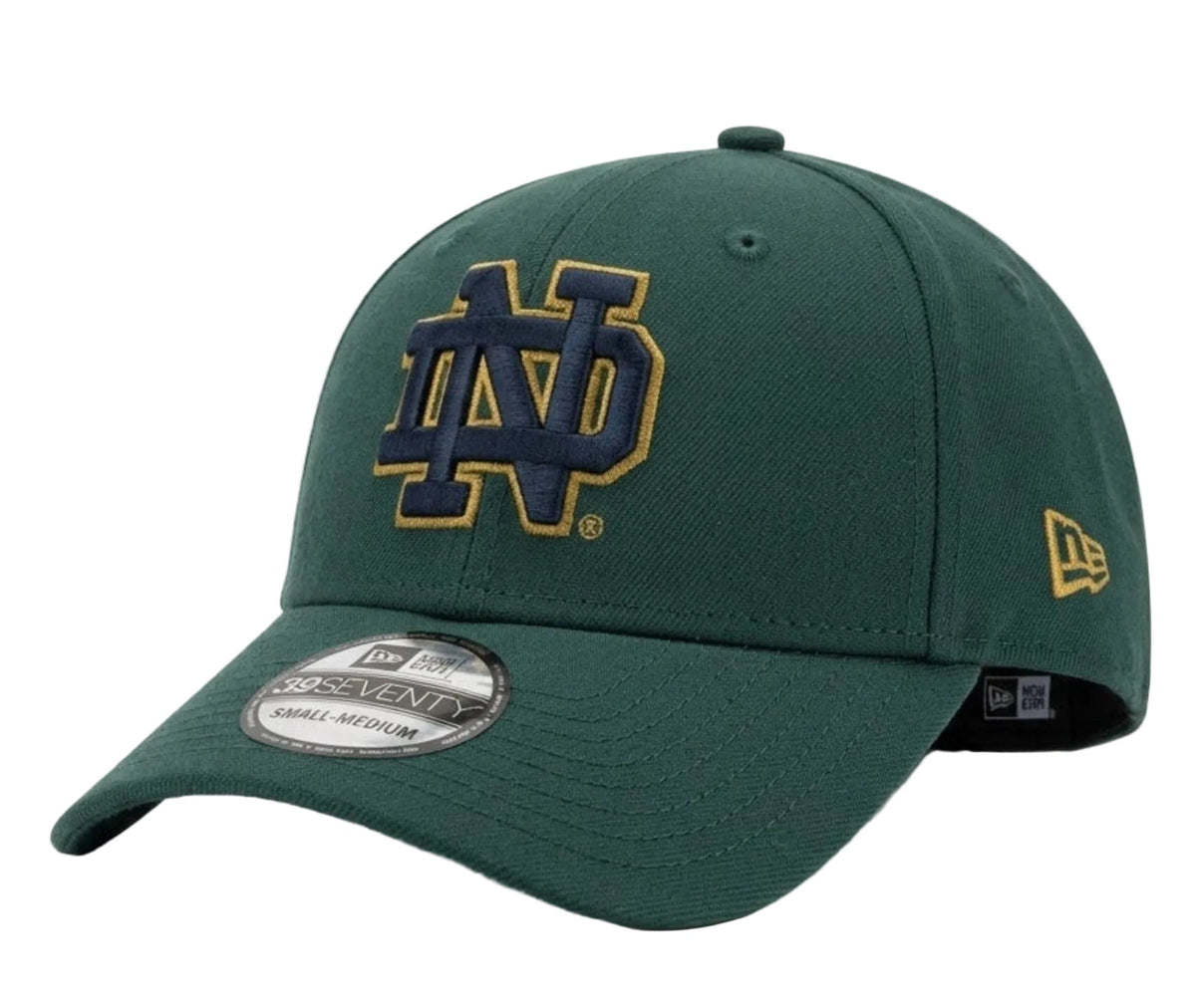 Mens New Era Notre Dame Fighting Irish Green Primary Logo 39SEVENTY Flex Hat