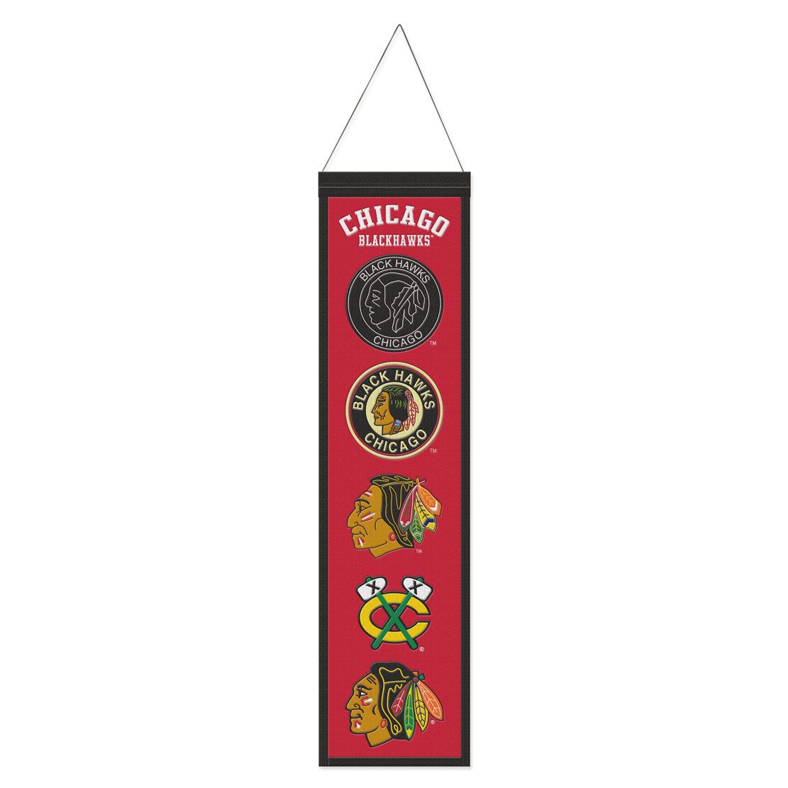 Chicago Blackhawks Evolution 8X32 Wool Banner