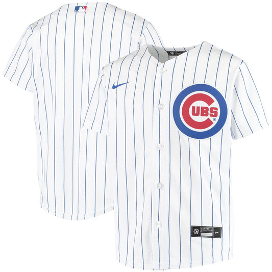 Youth Chicago Cubs White Home Game Blank Nike Replica Jersey