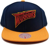 Golden State Warriors Mitchell & Ness Hardwood Classics Reload 2.0 Snapback Hat - Navy/Yellow - Pro Jersey Sports