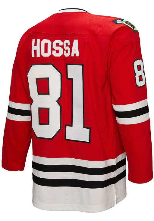 Men's Marian Hossa Chicago Blackhawks Red Mitchell & Ness Blue Line Player Jersey