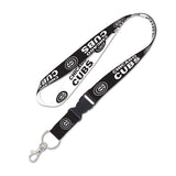 Chicago Cubs Black & White 1" Lanyard With Detachable Buckle - Pro Jersey Sports