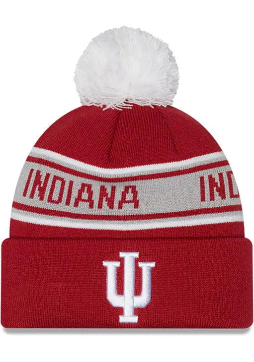 Indiana Hoosiers NCAA New Era Maroon Repeat Cuffed Pom Knit Hat