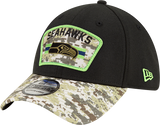 Men's Seattle Seahawks New Era Black 2021 Salute to Service 39THIRTY Flex Hat - Pro Jersey Sports