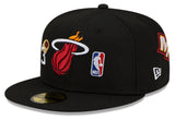 Men's New Era Black Miami Heat 3x World Champions Count the Rings 59FIFTY Fitted Hat - Pro Jersey Sports
