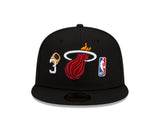 Men's New Era Black Miami Heat 3x World Champions Count the Rings 59FIFTY Fitted Hat - Pro Jersey Sports