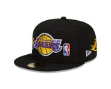 Los Angeles Lakers New Era Black 17x World Champions Count the Rings 59FIFTY Fitted Hat - Pro Jersey Sports