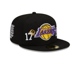 Los Angeles Lakers New Era Black 17x World Champions Count the Rings 59FIFTY Fitted Hat - Pro Jersey Sports