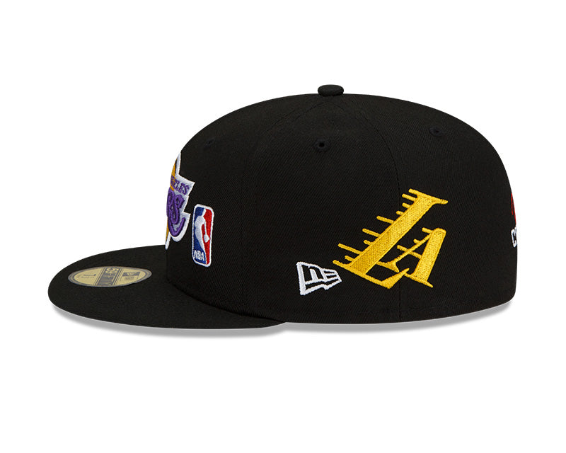 Los Angeles Lakers New Era Black 17x World Champions Count the Rings 59FIFTY Fitted Hat - Pro Jersey Sports