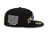 Los Angeles Lakers New Era Black 17x World Champions Count the Rings 59FIFTY Fitted Hat - Pro Jersey Sports
