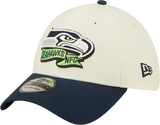 Men's Seattle Seahawks New Era Action Chrome/Navy 2022 Sideline 39THIRTY Flex Hat - Pro Jersey Sports