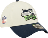 Men's Seattle Seahawks New Era Action Chrome/Navy 2022 Sideline 39THIRTY Flex Hat - Pro Jersey Sports