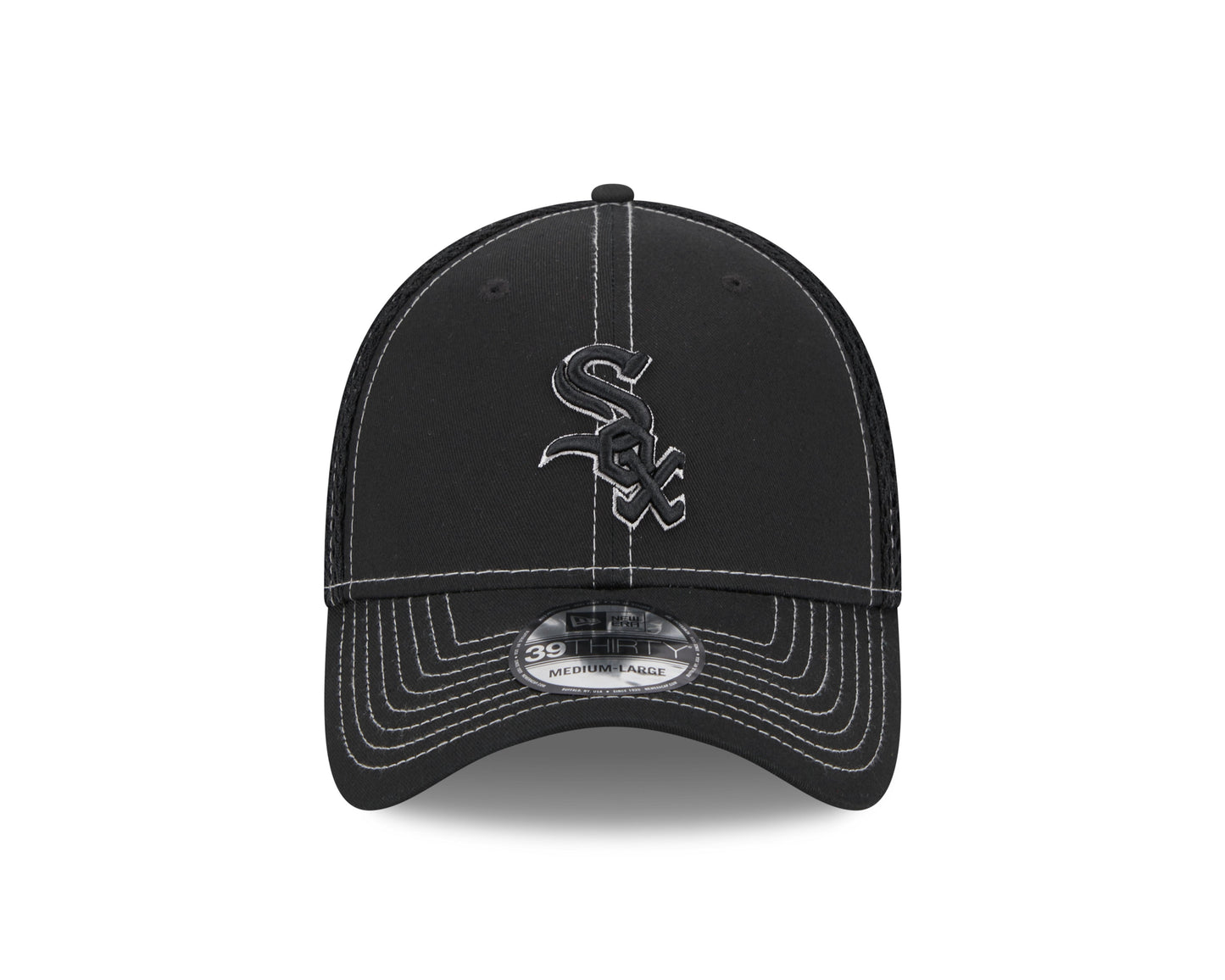 Chicago White Sox Black Team 39THIRTY Pop Neo Flex Fit Hat By New Era