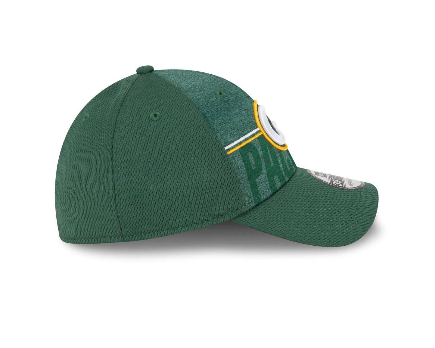 Men's Green Bay Packers New Era NFL 2023 Training Camp Green Primary Logo 39THIRTY Flex Fit Hat