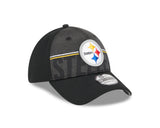 Men's Pittsburgh Steelers New Era NFL 2023 Training Camp Black Primary Logo 39THIRTY Flex Fit Hat - Pro Jersey Sports