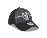 Men's Las Vegas Raiders New Era NFL 2023 Training Camp Black Primary Logo 39THIRTY Flex Fit Hat - Pro Jersey Sports