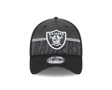 Men's Las Vegas Raiders New Era NFL 2023 Training Camp Black Primary Logo 39THIRTY Flex Fit Hat - Pro Jersey Sports