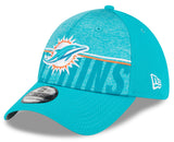 Men's Miami Dolphins New Era NFL 2023 Training Camp Aqua Primary Logo 39THIRTY Flex Fit Hat - Pro Jersey Sports