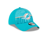Men's Miami Dolphins New Era NFL 2023 Training Camp Aqua Primary Logo 39THIRTY Flex Fit Hat - Pro Jersey Sports