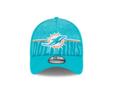 Men's Miami Dolphins New Era NFL 2023 Training Camp Aqua Primary Logo 39THIRTY Flex Fit Hat - Pro Jersey Sports