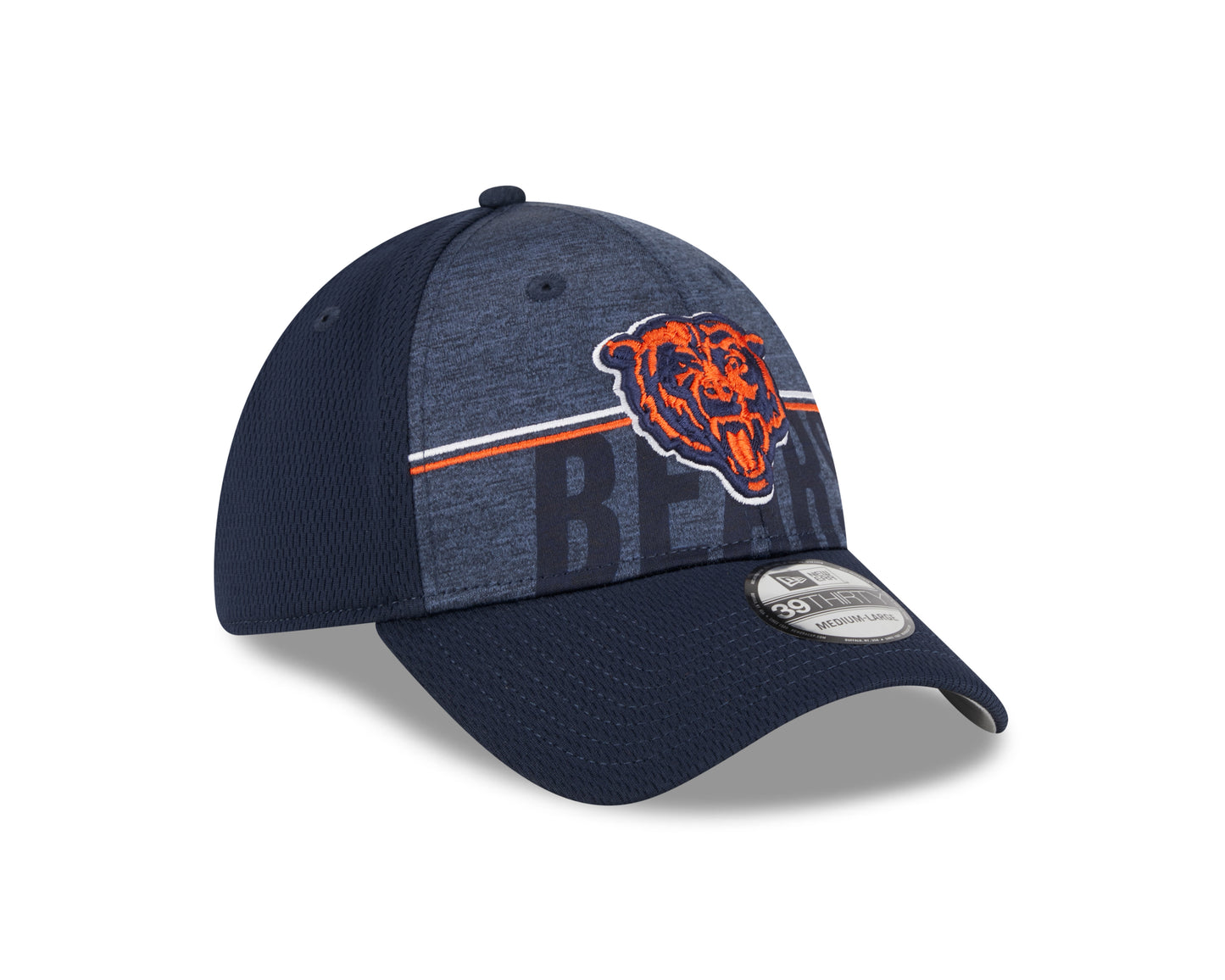 Men's Chicago Bears New Era NFL 2023 Training Camp Navy Alternate Logo 39THIRTY Flex Fit Hat