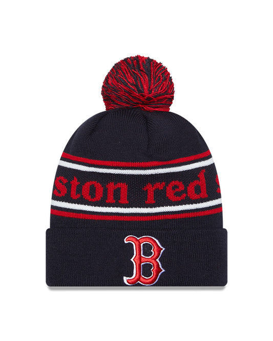 Boston Red Sox Navy New Era Marquee Cuffed Knit Hat with Pom