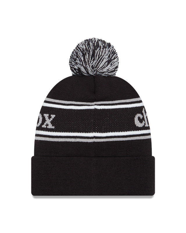 Chicago White Sox Black New Era Marquee Cuffed Knit Hat with Pom
