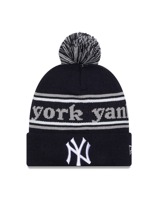 New York Yankees Navy New Era Marquee Cuffed Knit Hat with Pom