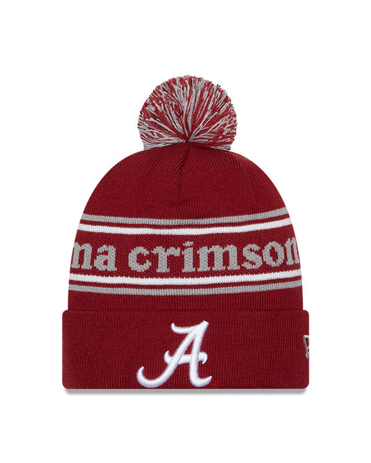Alabama Crimson Tide Crimson New Era Marquee Cuffed Knit Hat with Pom