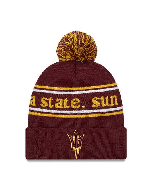 Arizona State Sun Devils Maroon New Era Marquee Cuffed Knit Hat with Pom