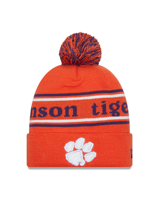 Clemson Tigers Orange New Era Marquee Cuffed Knit Hat with Pom