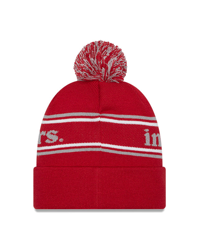 Indiana Hoosiers Red New Era Marquee Cuffed Knit Hat with Pom